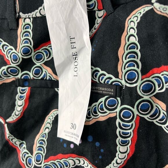 NWT Mens Scotch & Soda Starfish Print Floaty Linen Blend Shorts W30 - Picture 9 of 12